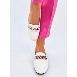 Mocassins à chaîne blancs Addison blanche 1