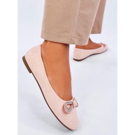 Ballerines en daim à nœud Serna Rosa rose 4