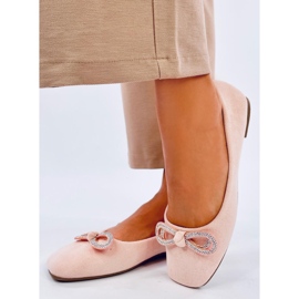 Ballerines en daim à nœud Serna Rosa rose 2