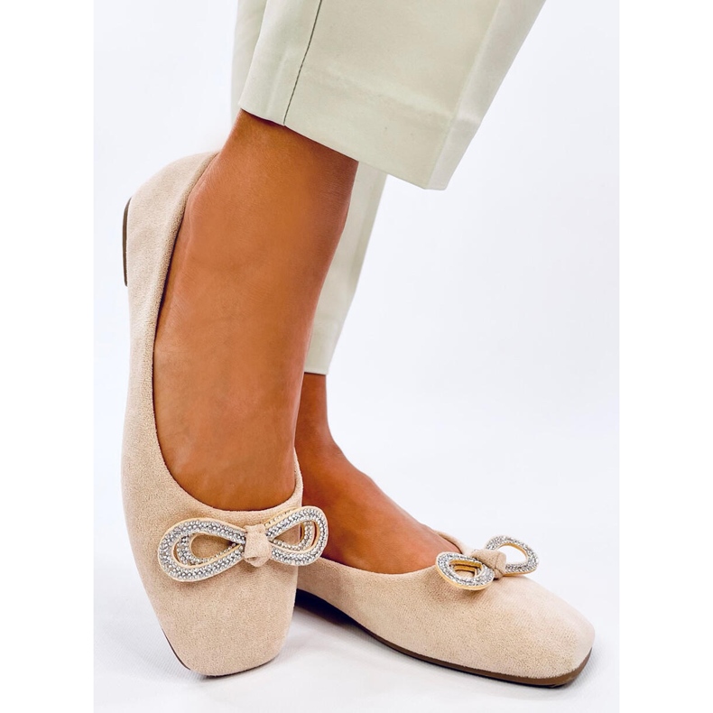 Serna Ballerines en daim beige avec nœud 1