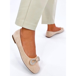 Serna Ballerines en daim beige avec nœud 2