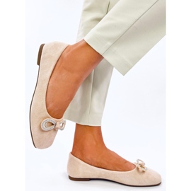 Serna Ballerines en daim beige avec nœud 3
