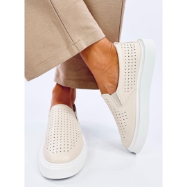 Towns Baskets slip-on ajourées beiges 1