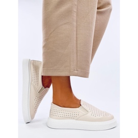 Towns Baskets slip-on ajourées beiges 2