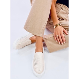 Towns Baskets slip-on ajourées beiges 3