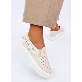 Towns Baskets slip-on ajourées beiges 4