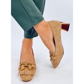 Escarpins à talon cuivrés beige Weinn 2