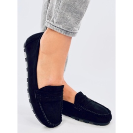 Anaya: Le mocassin daim noir pour femme le noir 1
