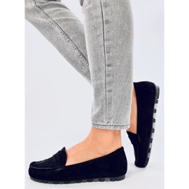 Anaya: Le mocassin daim noir pour femme le noir 2