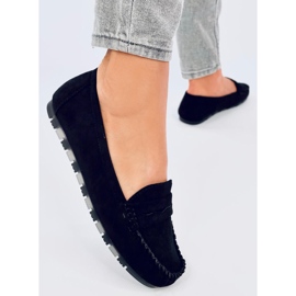 Anaya: Le mocassin daim noir pour femme le noir 3