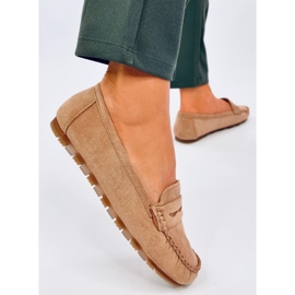 Anaya Mocassins femme en daim Kaki beige 3