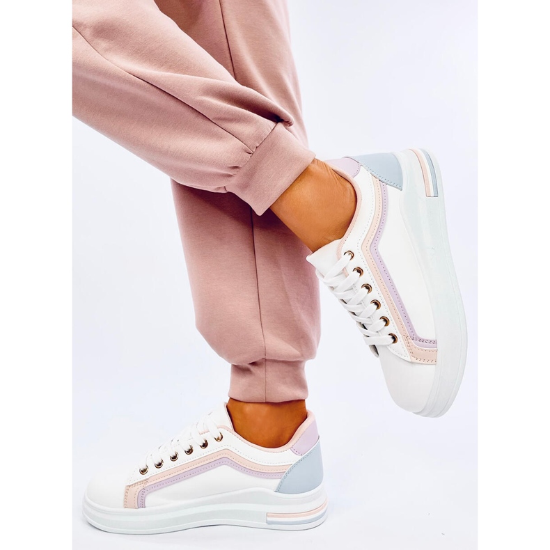 Ateer Baskets femme roses blanc 2