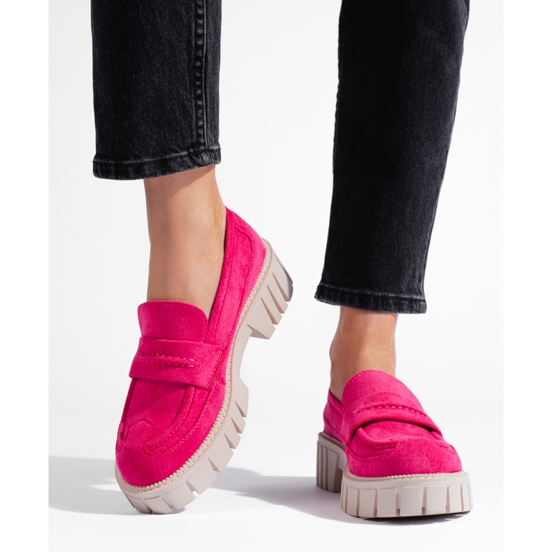 Chaussures femme en daim rose 2