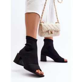 Zazoo 2876 Bottes à talons hauts pour femmes avec bouts ouverts, noir le noir 2