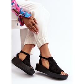 Zazoo 2914 Sandales Femme Daim Noir le noir 1