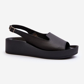 Zazoo 2893, Sandales en Cuir à Semelle Épaisse pour Femme, Noir 1