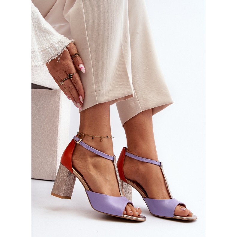 Sandales en cuir à talon haut Laura Messi 2759 Violet 1 Sandales en cuir à talon haut Laura Messi 2759 Violet 1