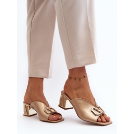 Tongs élégantes à talons hauts pour femmes Laura Messi 2771 Or doré 1