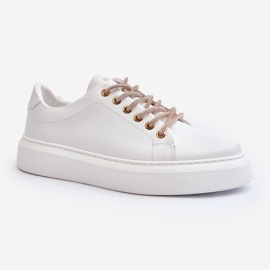 Chaussures de sport en cuir pour femmes CheBello 4362 blanc 2