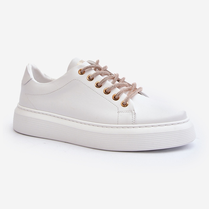 Chaussures de sport en cuir pour femmes CheBello 4362 blanc 2