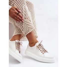 Chaussures de sport en cuir pour femmes CheBello 4362 blanc 1