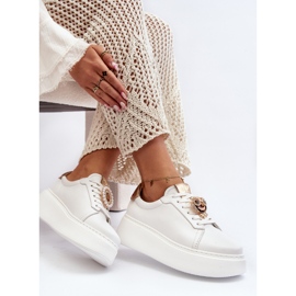 Baskets en cuir pour femmes CheBello 4411 Blanc 1