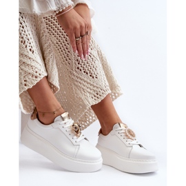 Baskets en cuir pour femmes CheBello 4411 Blanc 2