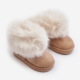 Bottes de neige isolées avec fourrure pour enfant, beige Nohie 2