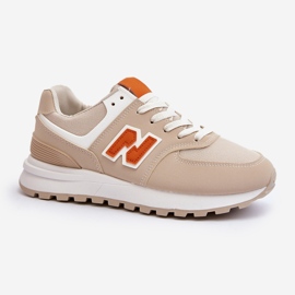 Baskets Lifari beiges pour femmes, chaussures de sport 2 Baskets Lifari beiges pour femmes, chaussures de sport 2