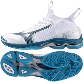Chaussures de volley-ball Mizuno Wave Lightning Neo 2 M V1GA220221 blanche 1