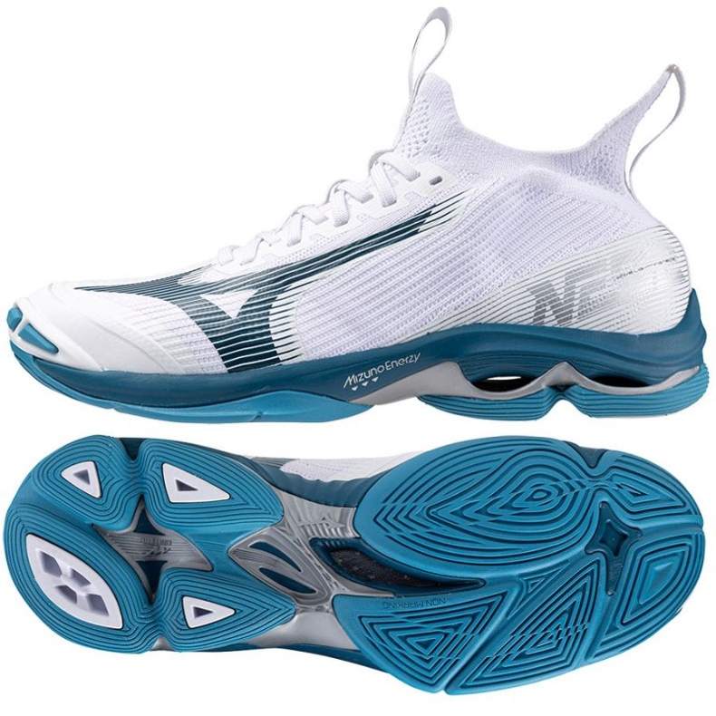 Chaussures de volley-ball Mizuno Wave Lightning Neo 2 M V1GA220221 blanc 1