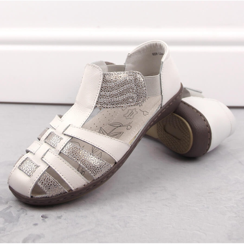 Sandales fermées en cuir femme, beige, T.Sokolski 1 Sandales fermées en cuir femme, beige, T.Sokolski 1