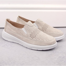 Chaussures à enfiler de sport ajourées en cuir pour femme T.Sokolski 278 gris 2