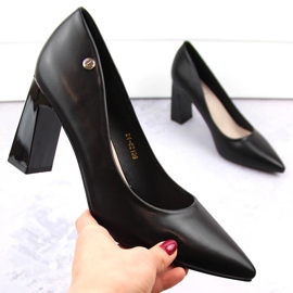 Escarpins femme à talon décoratif, noirs, Vinceza 62106 le noir 1