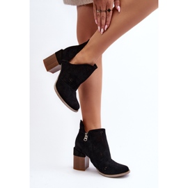 Bottines Ajourées Sur Talon Haut Femme Noir Niartima le noir 4