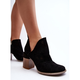 Bottines Ajourées Sur Talon Haut Femme Noir Niartima le noir 6