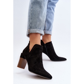 Bottines à talons hauts Vailen noires avec motif ajouré le noir 4