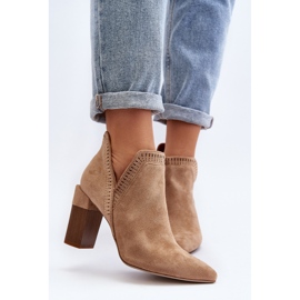 Bottines à talons hauts Vailen beiges à motif ajouré 6
