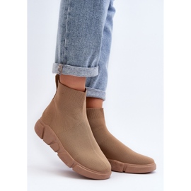 Chaussures de sport avec chaussette pour femmes beiges Zirila 2 Chaussures de sport avec chaussette pour femmes beiges Zirila 2