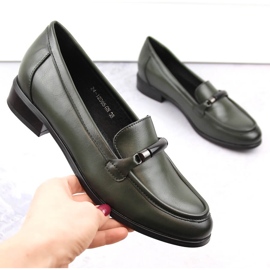 Chaussures à talons bas femme, vertes Potocki SZ12065 1