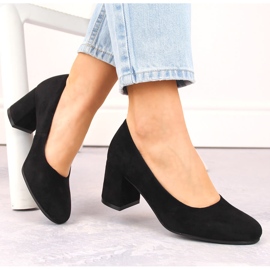 Escarpins à talons femme en daim noir Potocki SZ12340 le noir 3