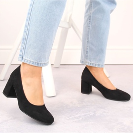 Escarpins à talons femme en daim noir Potocki SZ12340 le noir 4