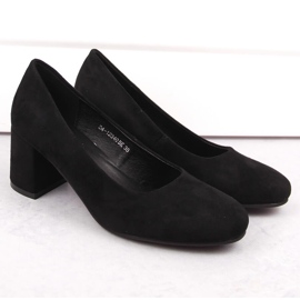 Escarpins à talons femme en daim noir Potocki SZ12340 le noir 2