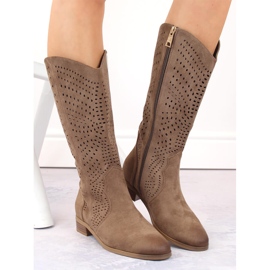 Bottines ajourées en daim pour femme, marron, Vinceza 58237 brun 6