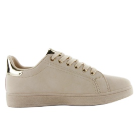 Baskets Sweet Lips avec patchs FB-15 BEIGE / OR 2