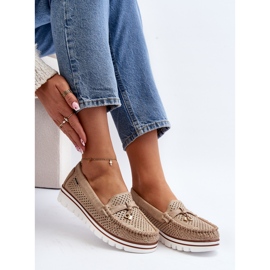 Mocassins Ajourés Femme Doré Twista 1