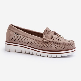 Mocassins Ajourés Femme Beige Twista 2