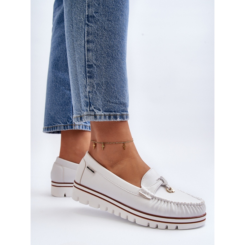 Mocassins Pour Femmes Sur Plateforme Blanc Railav 1