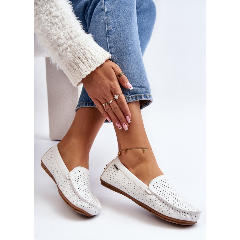 Mocassins Ajourés Femme Blanc Rasirna 1