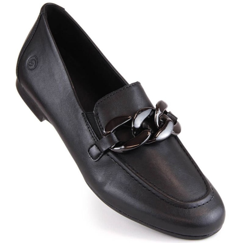 Rieker Chaussures en cuir confortables avec chaîne Remonte W RKR645, noir le noir 1